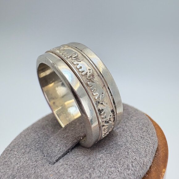 VTG Solid Sterling Silver 925 Elephant Design Spinner Band Ring Size 11.75 - Picture 6 of 14